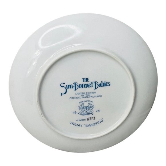 "The Sun-Bonnet Babies"  Plates Set of 7 Royal Bayreuth Vintage 1974 - Picture 11 of 16